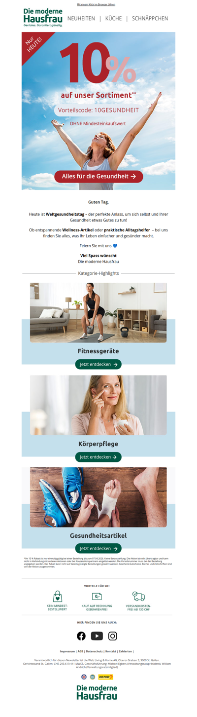 💚 10 % Rabatt zum Weltgesundheitstag! 💚