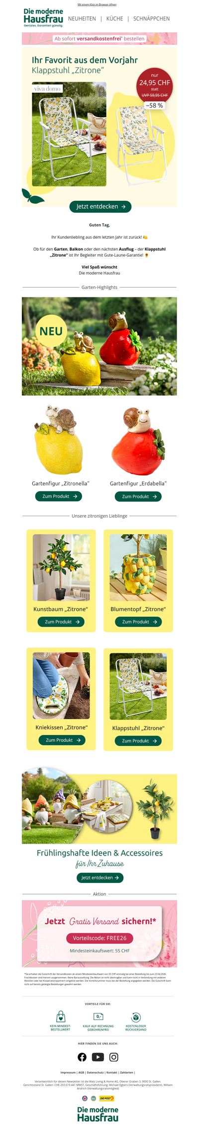 Ihr Favorit aus 2025: Klappstuhl „Zitrone“