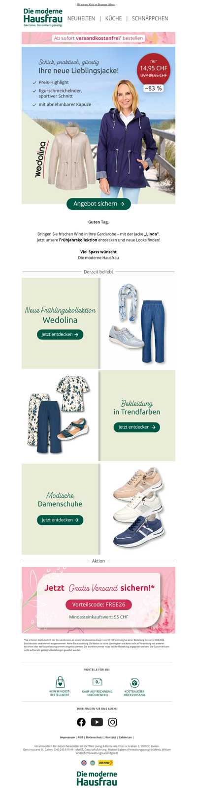 🔥 Mega-Deal: Übergangsjacke „Linda“ jetzt für nur 14,95 CHF