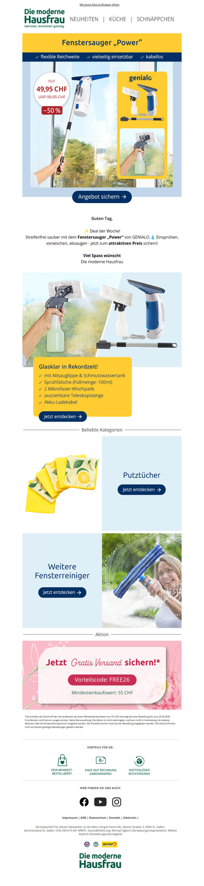 Deal: Fenstersauger für nur 39,95 CHF statt 69,95 CHF💥