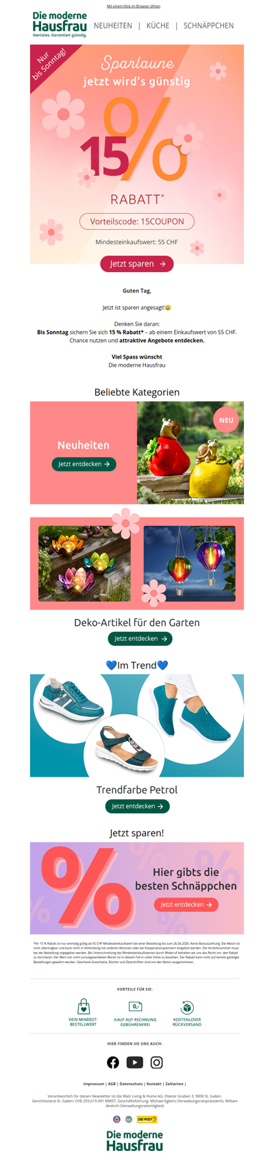 15 % Rabatt* warten auf Sie 🥳