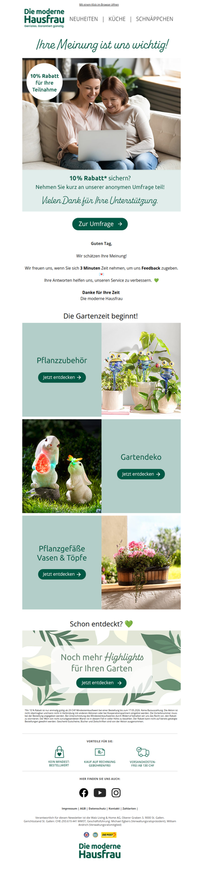 💌 Ihre Meinung ist uns wichtig!