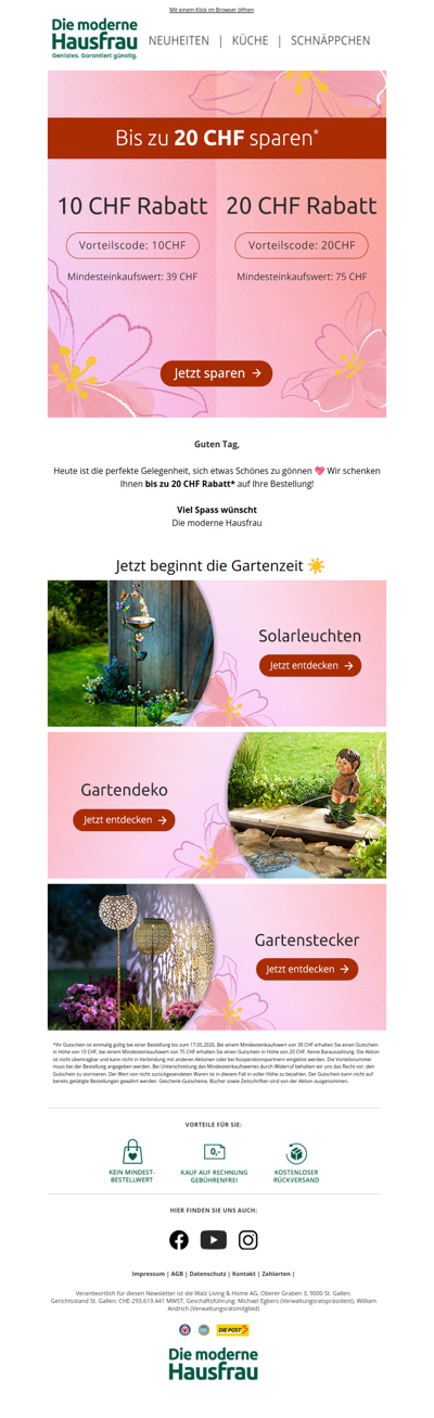 Ab sofort: Bis zu 20 CHF Rabatt sichern! 💖