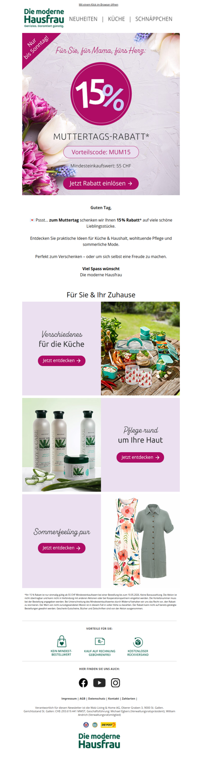 💌 Psst… 15% zum Muttertag!