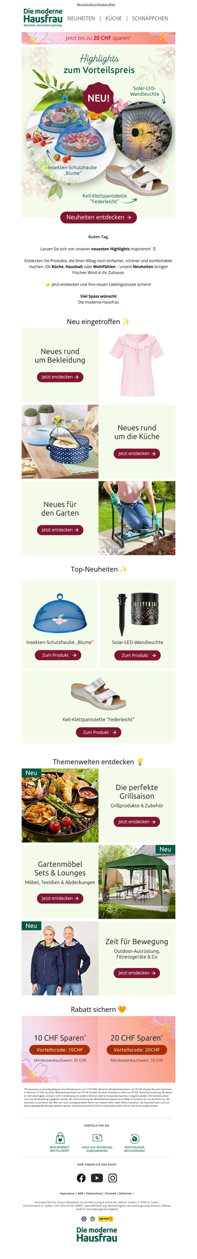 Neuheiten schon ab 9,99 CHF🌷