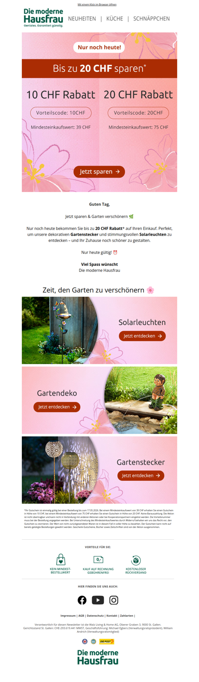 Bis zu 20 CHF sparen - letzte Chance! ⏰