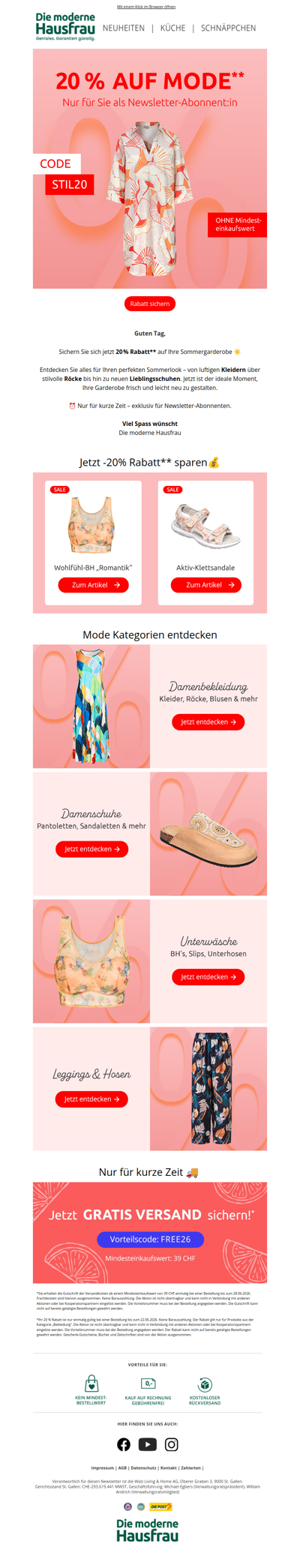 💌 Nur für Sie: 20 % auf Mode