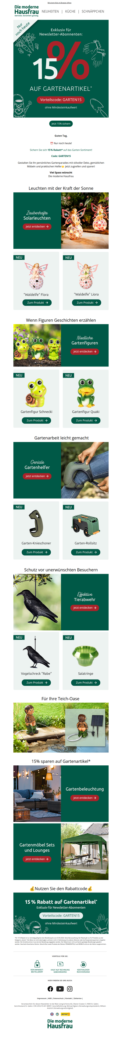 ⚡Nur noch heute: 15 % auf Gartensortiment ⚡