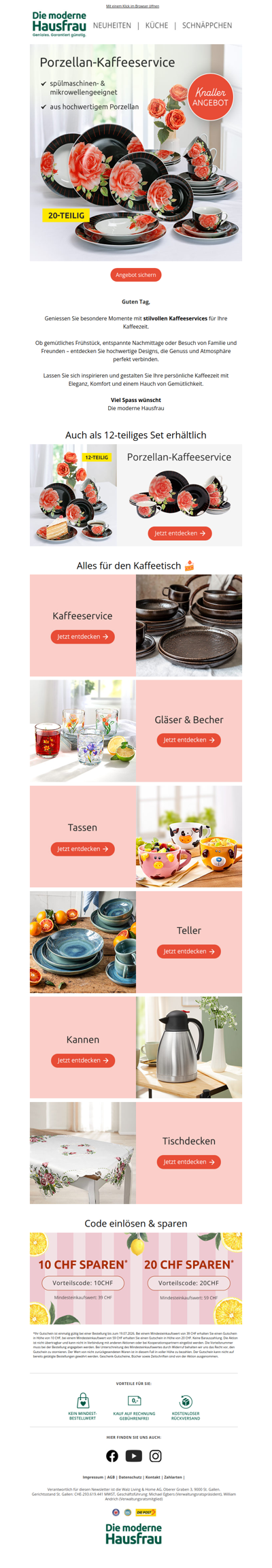 Porzellan-Kaffeeservice zum Top-Preis 💸
