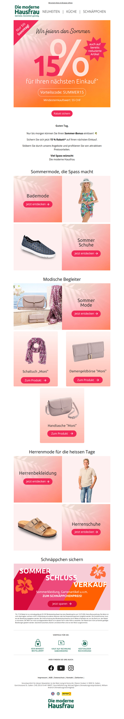 Nur für kurze Zeit: 15 % Sommer-Bonus 🌴