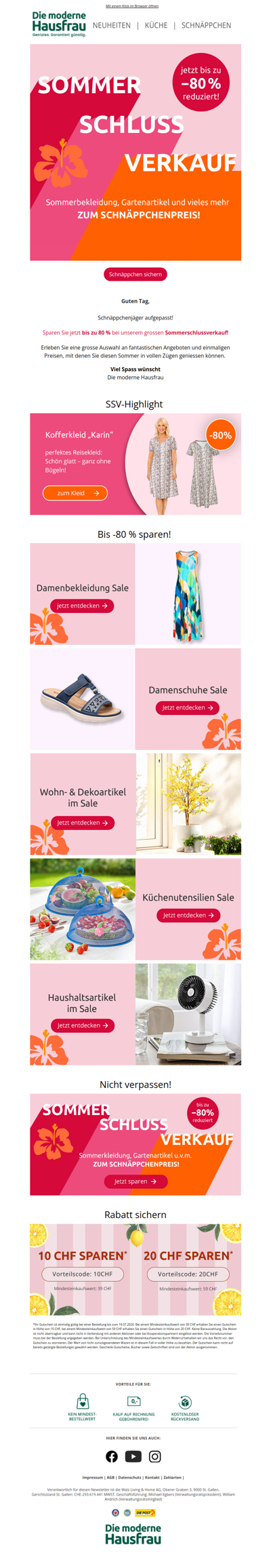 💥 Jetzt bis zu 80 % reduziert - Sommerschlussverkauf 💥