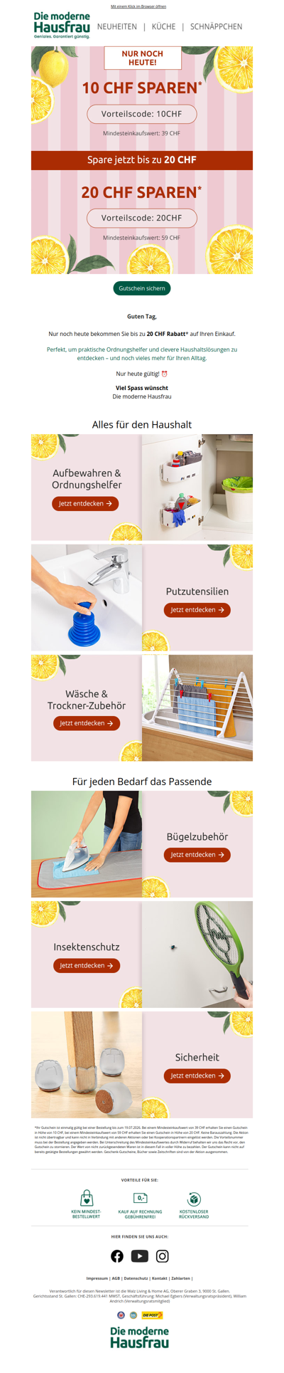 Bis zu 20 CHF sparen - letzte Chance! ⏰