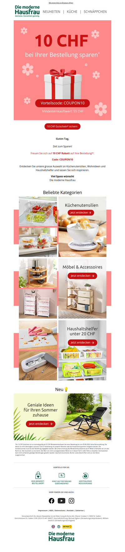 10 CHF geschenkt – jetzt einlösen!