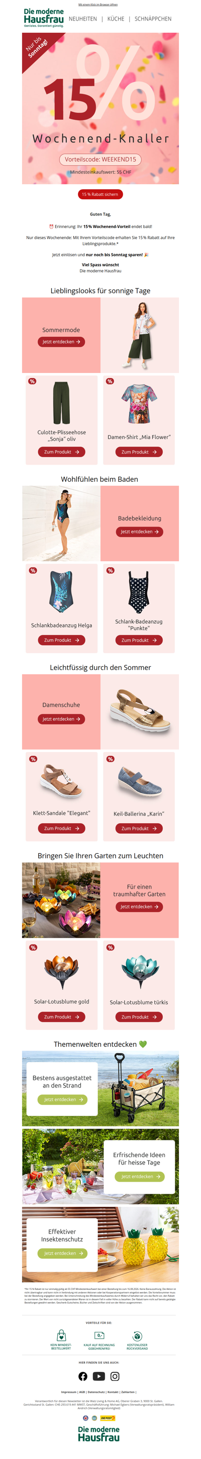 💛 Ihr 15 % Wochenend-Vorteil läuft bald ab!