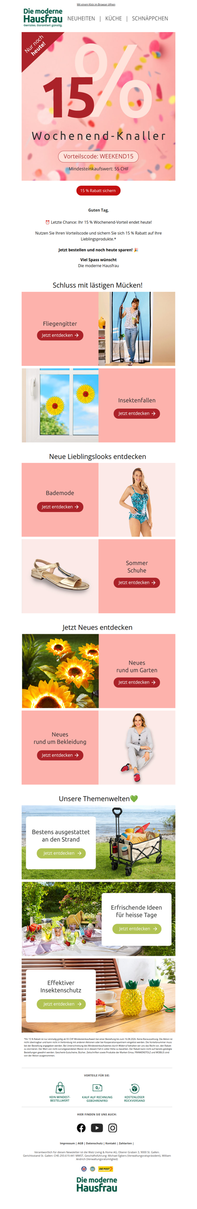 ⏰ 15 % Vorteil endet heute!