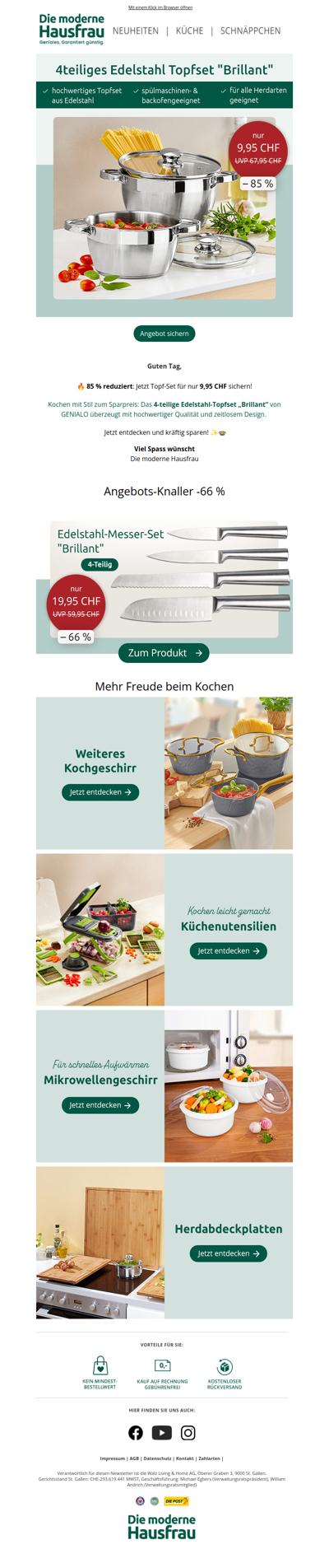 4-teiliges Topfset für nur 9,95 CHF 💥