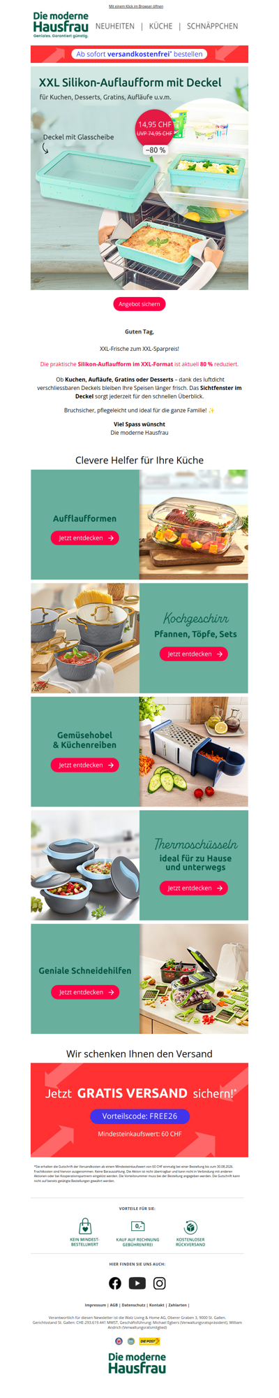 XXL-Auflaufform jetzt 80 % günstiger sichern