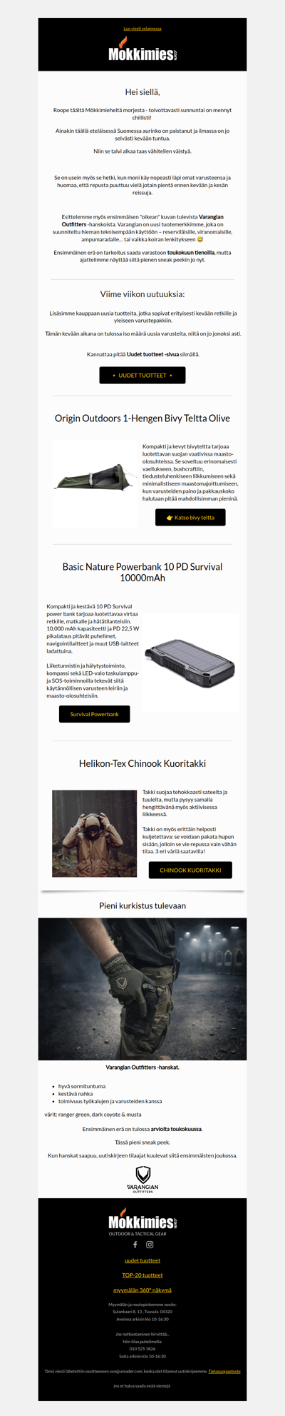 Uutuuksia + Varangian sneak peek