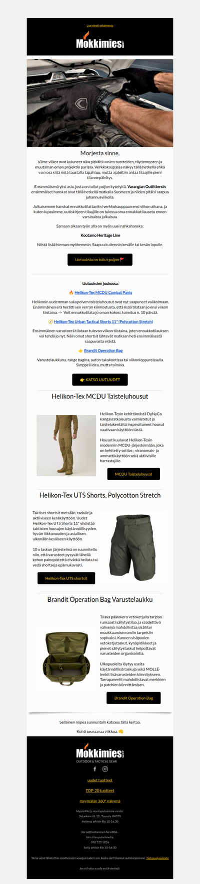 🌲 Helikonin uudet shortsit ja MCDU-housut