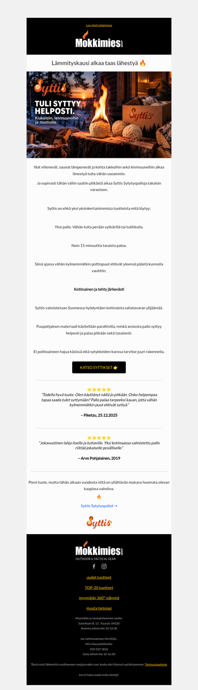 🔥 Pitkästä aikaa taas varastossa