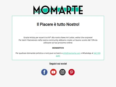 [MomArte] Buono sconto newsletter