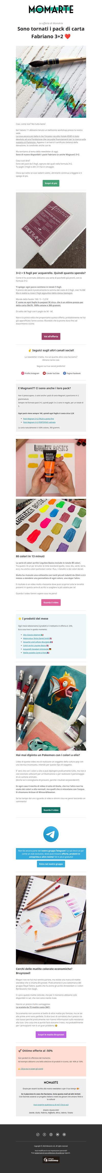 2 fogli Fabriano in OMAGGIO ogni 3