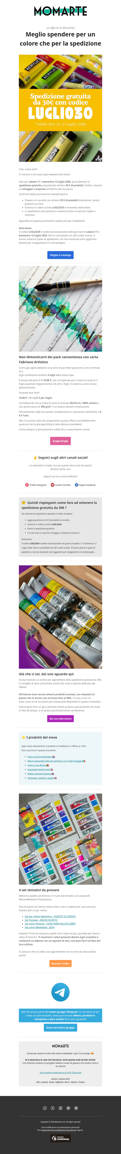 Spedizione GRATUITA da 30€ + REGALO