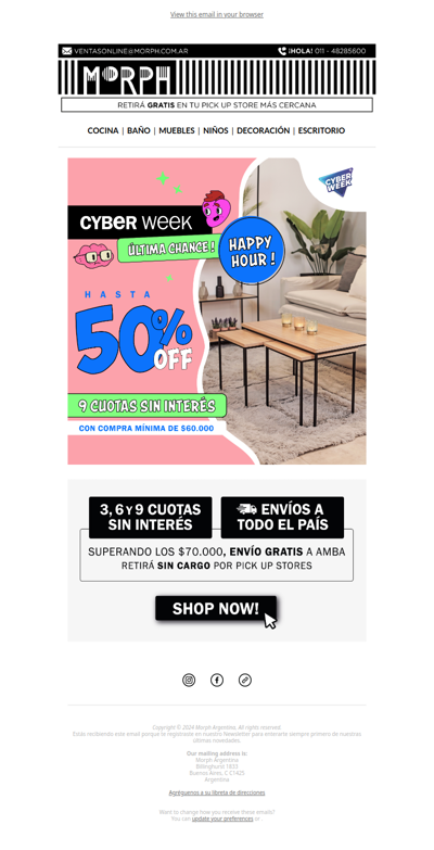 ¡Explosión de ofertas! Happy Hour con 9 cuotas sin interés