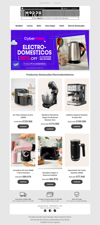 📣 Aprovecha los descuentos en electrodomésticos y compra lo que necesitas para tu cocina -Descuentos Hasta 30% off en productos seleccionados