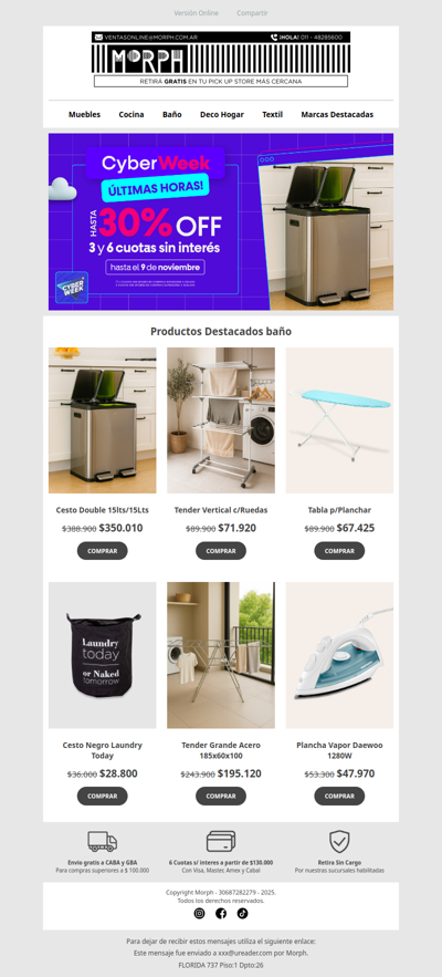 ¡Últimas horas de ofertas en organización y limpieza! 🧺 -Descuentos Hasta 30% off en productos seleccionados