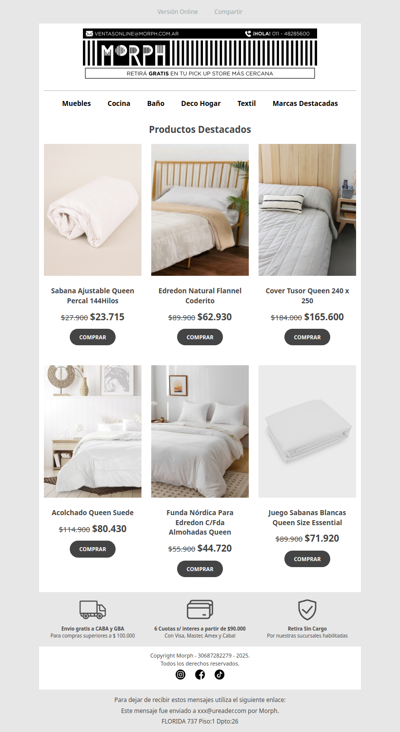 Acolchados, sábanas y más… ¡en oferta! 🛌 Descuentos por tiempo limitado!