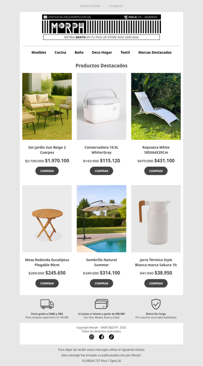 🌞 Viví el verano al aire libre con Morph 🌴 Descuentos por tiempo limitado!