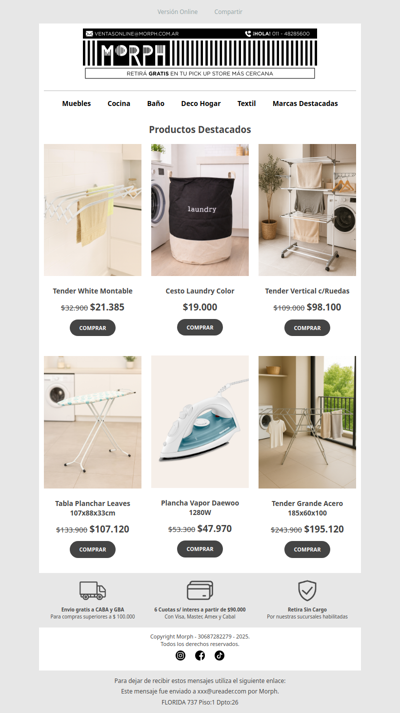 🧺 Organizá tu espacio de lavado: cestos, tender y planchas 👚 Descuentos por tiempo limitado!