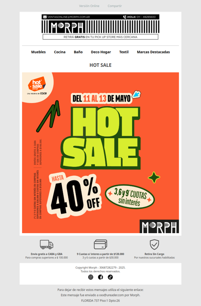 Hot Sale arrasa en Morph: hasta 40% OFF 💥 Descuentos por tiempo limitado!