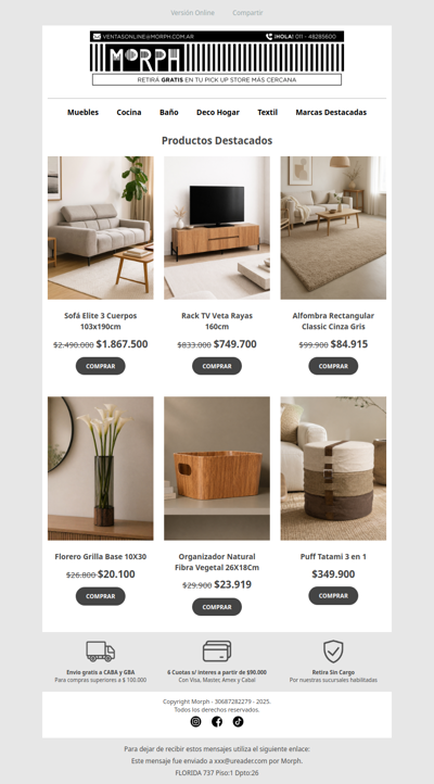 ✨ Hacé más cálido y funcional tu hogar 🛋️ Descuentos por tiempo limitado!