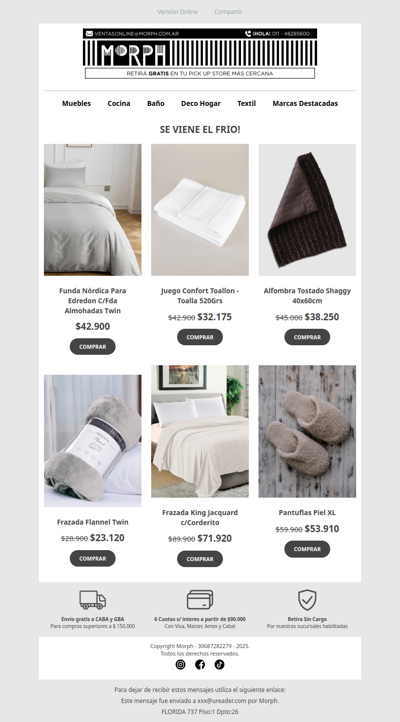 ✨ Hacé más cálido y funcional tu hogar 🛋️ Descuentos por tiempo limitado!