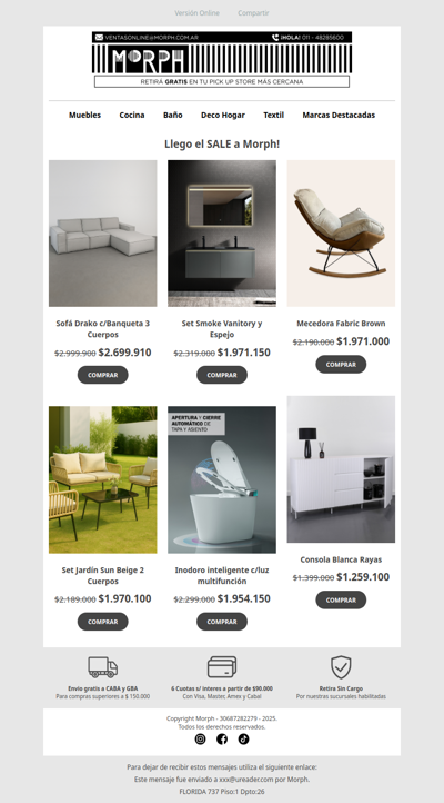 ✨ Llego el SALE a Morph 🛋️ Descuentos por tiempo limitado!