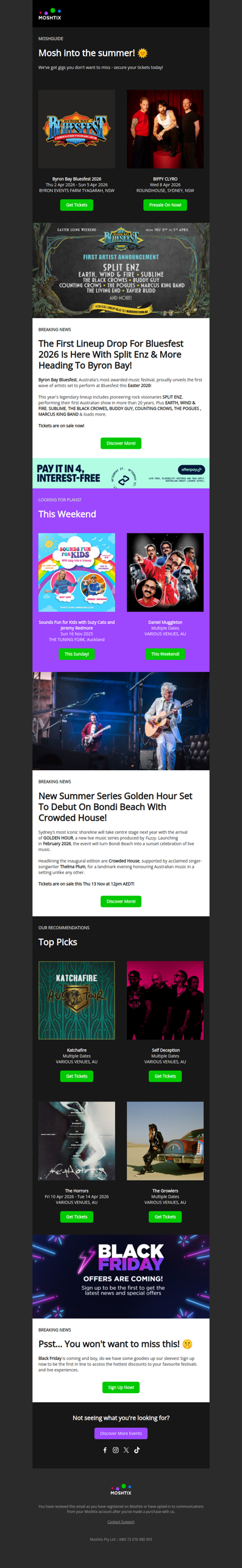 Don't miss: Biffy Clyro, The Horrors, Bluesfest 2026 Lineup & more!