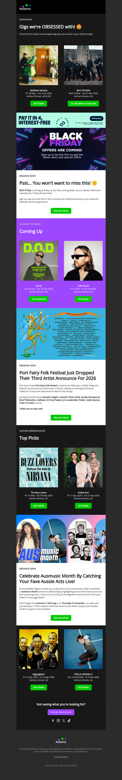 Open for Getdown Services, Born Of Osiris, Sub Focus & more!