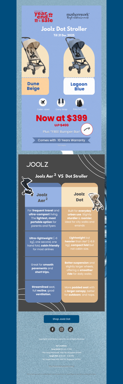 Don’t Miss Out: Joolz Dot Stroller at $399!