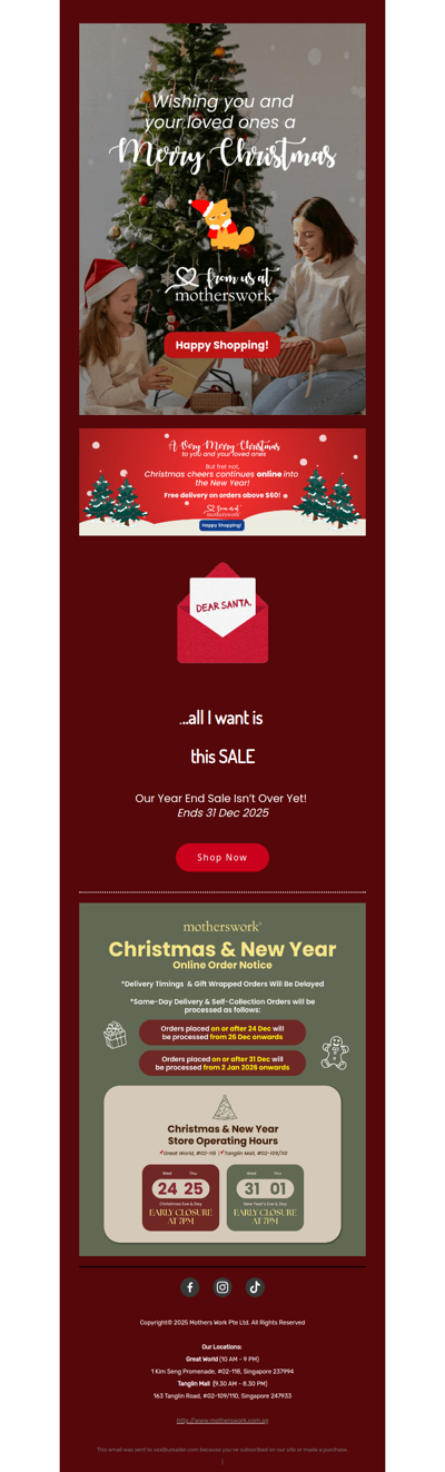 🎄 Merry Xmas from Motherswork ✨