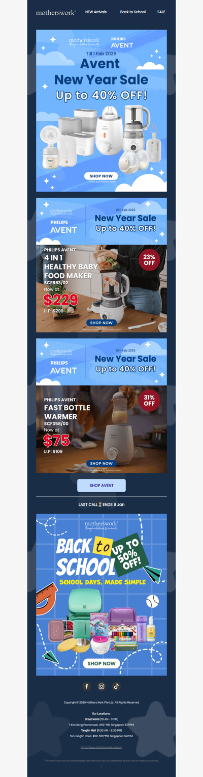 Avent New Year Sale 🥂UP to 40% OFF!