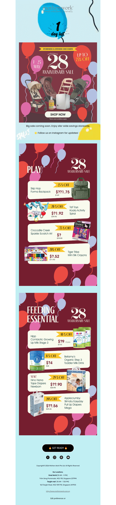 STAY TUNED ⌛  *Final* Countdown — Our Anniversary Sale Starts Tomorrow!