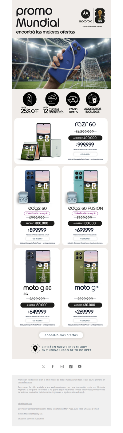 ⚽ Viví el Mundial desde tu nuevo motorola