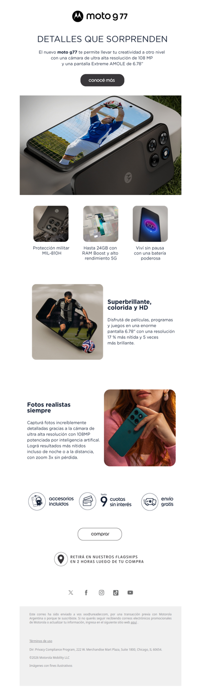 Descubrí hoy el nuevo moto g77