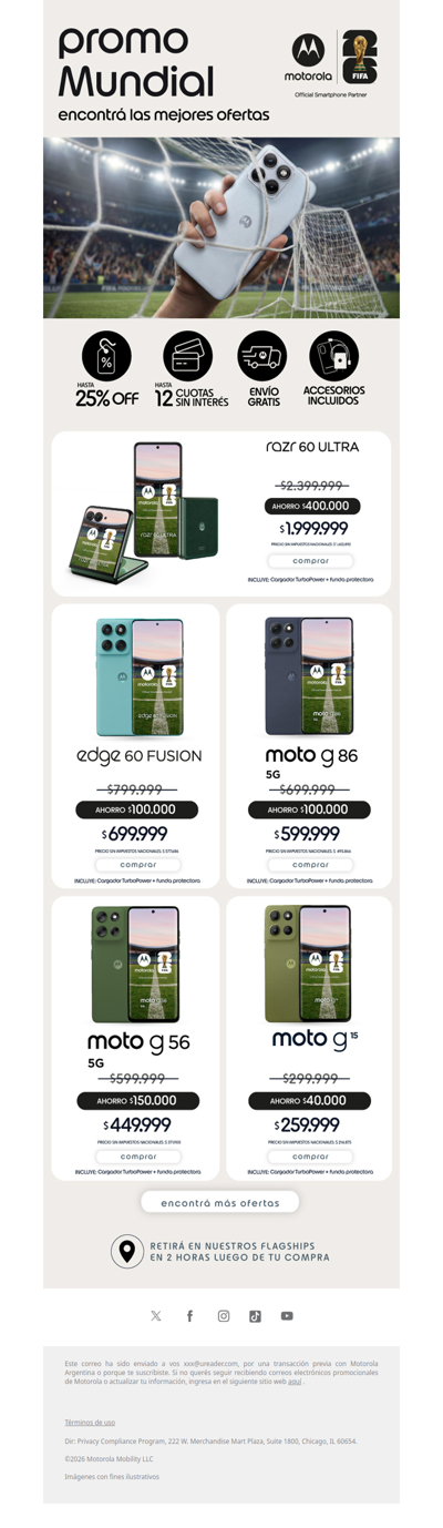 💥Promo Mundial: descuento, cuotas y envío gratis