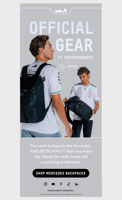 The Official Mercedes-AMG F1 Team Backpacks