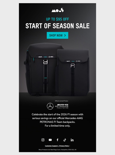 $95 Off Start of Season Sale