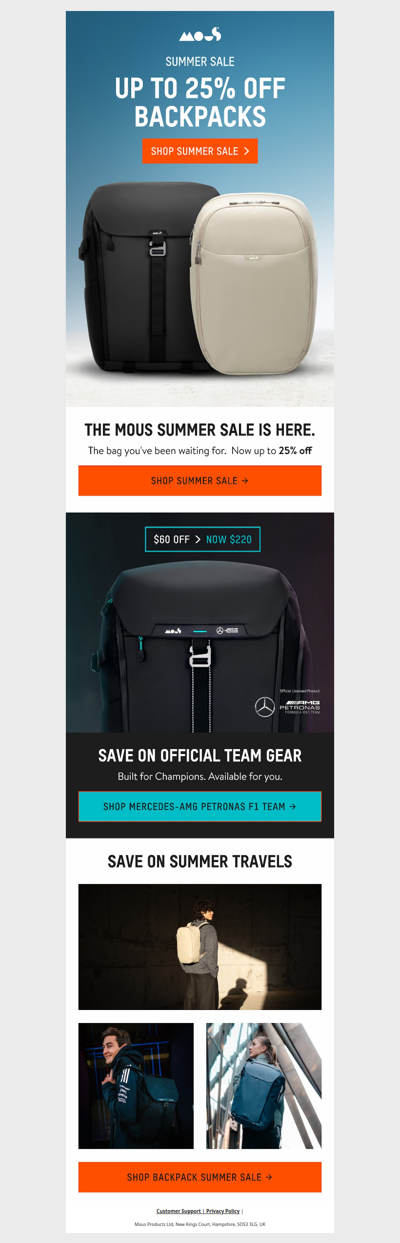 Up to 25% off Backpacks