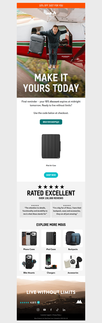 Last chance for 10% off, Hey